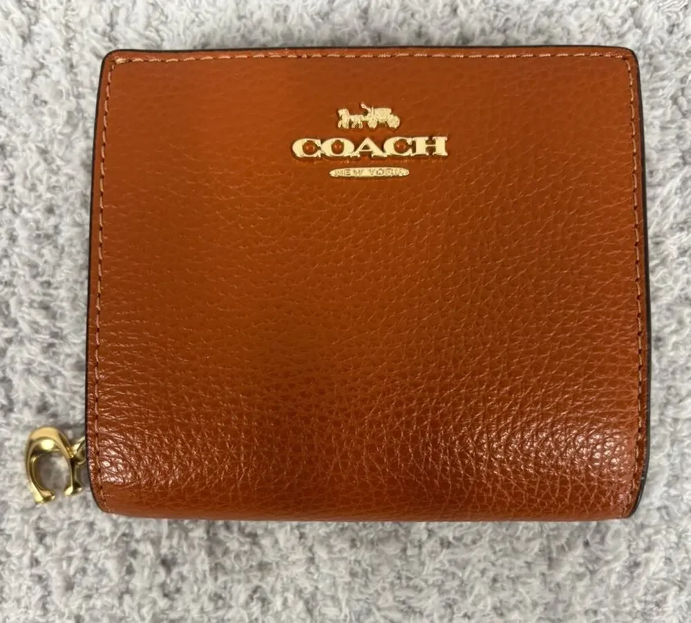Coach Brown Leather Bifold Snap Wallet J2330 #76935 - Picture 1 of 8